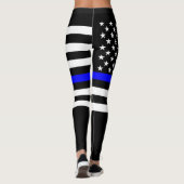 Thin Blue Line American Flag op afbeelding Leggings (Achterkant)