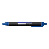 Thin Blue Line American Flag op een afbeelding op  Blauwe Inkt Pen (Bodem)