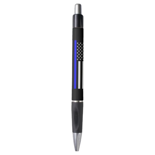 Thin Blue Line American Flag op een afbeelding op  Pen (Voorkant Verticaal)