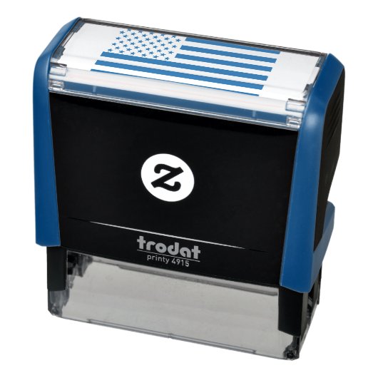 Thin Blue Line American Flag op een afbeelding Zelfinktende Stempel (Product)