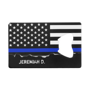 Thin Blue Line American Flag op maat Creditkaart Flessenopener