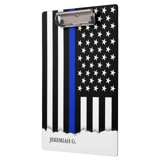 Thin Blue Line American Flag op maat Klembord (Links)