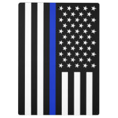 Thin Blue Line American Flag op maat Klembord (Achterkant)