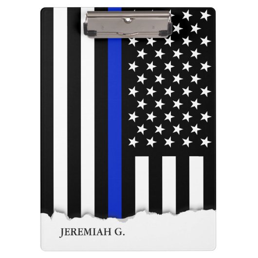 Thin Blue Line American Flag op maat Klembord (Voorkant)