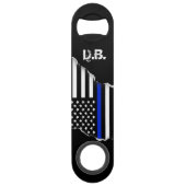 Thin Blue Line American Flag op maat Speed Flessenopener (Voorkant)