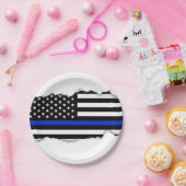 Thin Blue Line American Flag Papieren Bordje (Feest)