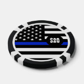 Thin Blue Line American Flag Pokerchips (Enkel)