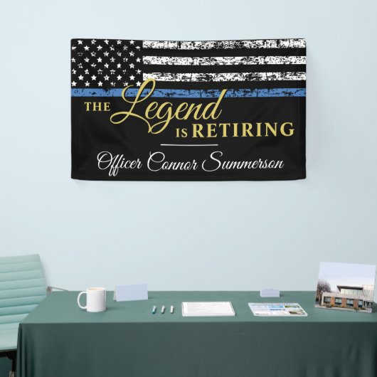 Thin Blue Line American Flag Police Retirement Spandoek (Beurs)
