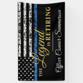 Thin Blue Line American Flag Police Retirement Spandoek (Verticaal)