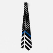 Thin Blue Line American Flag Police Stropdas (Achterkant)