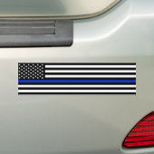 Thin Blue Line American Flag Police Style Bumpersticker (Op auto)