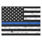 Thin Blue Line American Flag Police Tafelkleed (Voorkant (Horizontaal))