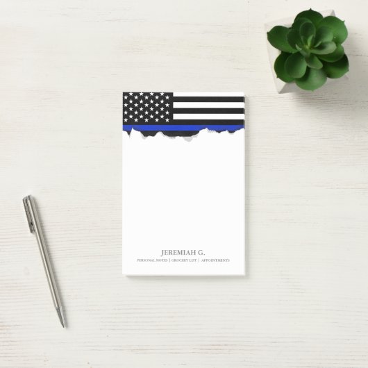 Thin Blue Line American Flag Post-it® Notes (Kantoor)