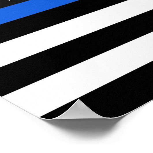 Thin Blue Line American Flag Poster (Hoek)