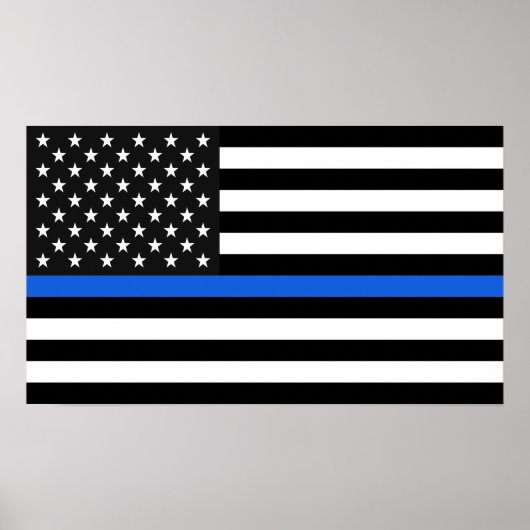 Thin Blue Line American Flag Poster (Voorkant)