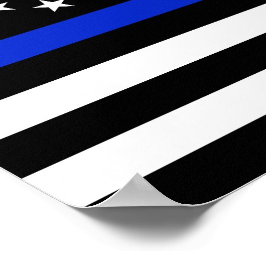 Thin Blue Line American Flag Poster (Hoek)