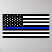 Thin Blue Line American Flag Poster (Voorkant)