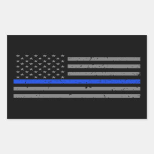 Thin Blue Line American Flag Rechthoekige Sticker