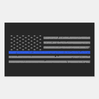 Thin Blue Line American Flag Rechthoekige Sticker