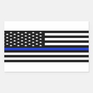 Thin Blue Line American Flag Rechthoekige Sticker
