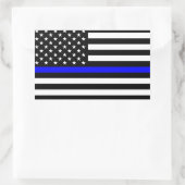Thin Blue Line American Flag Rechthoekige Sticker (Tas)