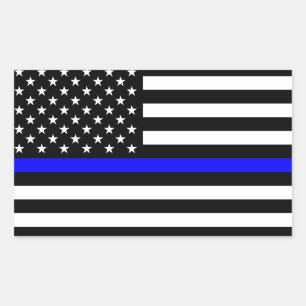 Thin Blue Line American Flag Rechthoekige Sticker
