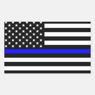 Thin Blue Line American Flag Rechthoekige Sticker