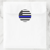 Thin Blue Line American Flag Ronde Sticker (Tas)