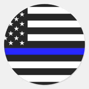 Thin Blue Line American Flag Ronde Sticker