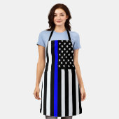 Thin Blue Line American Flag Schort (Gedragen)
