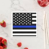 Thin Blue Line American Flag Servetten (Insitu)