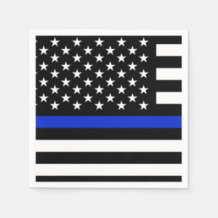 Thin Blue Line American Flag Servetten