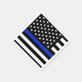 Thin Blue Line American Flag Servetten (Hoek)
