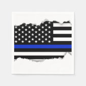Thin Blue Line American Flag Servetten (Voorkant)