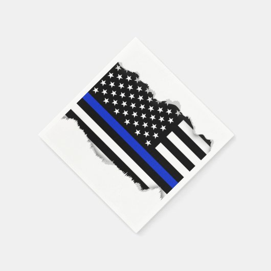 Thin Blue Line American Flag Servetten (Hoek)