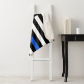Thin Blue Line American Flag Sherpa Deken (In situ)