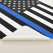 Thin Blue Line American Flag Sherpa Deken (3/4)