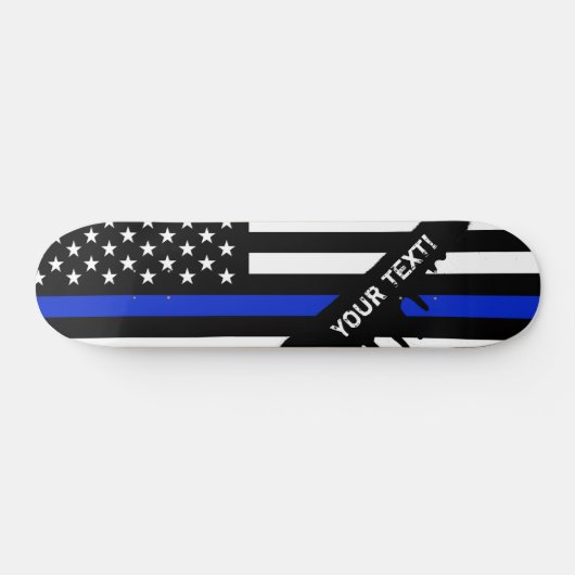Thin Blue Line American Flag Skateboard (Horizontaal)