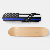 Thin Blue Line American Flag Skateboard (Horizontaal)