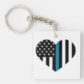 Thin Blue Line American Flag Sleutelhanger (voorkant)