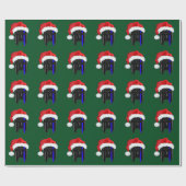 THIN BLUE LINE American Flag Spartan Santa Wrap Cadeaupapier (Vlak)