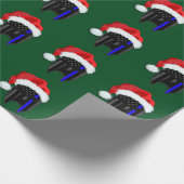 THIN BLUE LINE American Flag Spartan Santa Wrap Cadeaupapier (Hoek)
