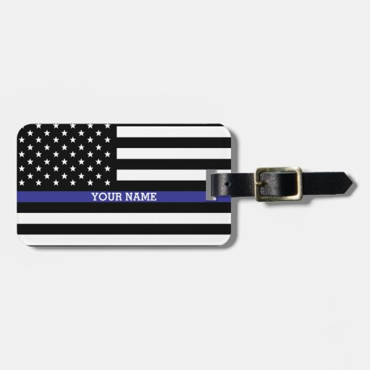 Thin Blue Line - American Flag Specialized Custom Bagagelabel (Voorkant horizontaal)