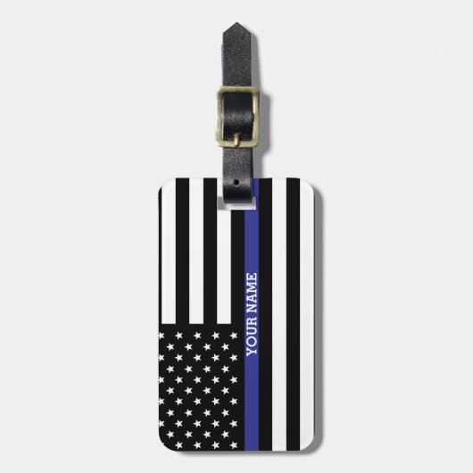 Thin Blue Line - American Flag Specialized Custom Bagagelabel (Voorkant verticaal)