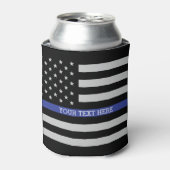 Thin Blue Line - American Flag Specialized Custom Blikjeskoeler (Blikje Voorkant)