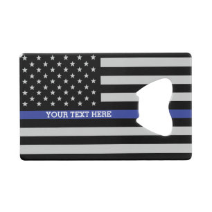 Thin Blue Line - American Flag Specialized Custom Creditkaart Flessenopener