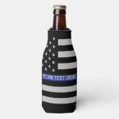 Thin Blue Line - American Flag Specialized Custom Flesjeskoeler (Fles Voorkant)