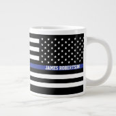 Thin Blue Line - American Flag Specialized Custom Grote Koffiekop (Rechts)