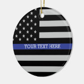 Thin Blue Line - American Flag Specialized Custom Keramisch Ornament (Links)