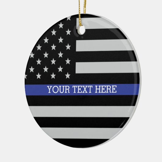 Thin Blue Line - American Flag Specialized Custom Keramisch Ornament (Links)